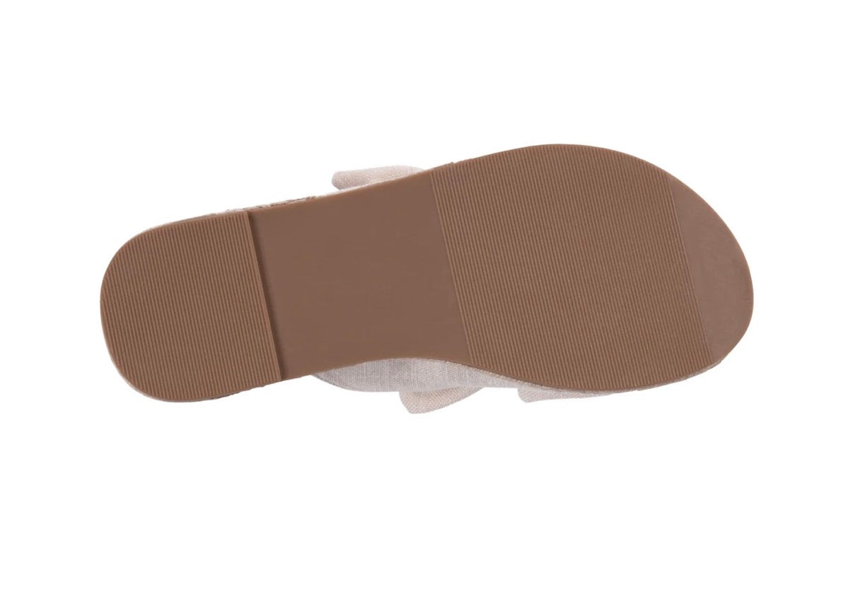 Cosmos Natural Double Bow Espadrille Wedge Sandals