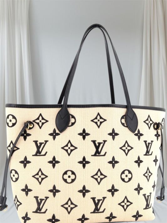 Louis Vuitton 
Monogram Raffia By The Pool Neverfull MM NM Bag W/O Pouch