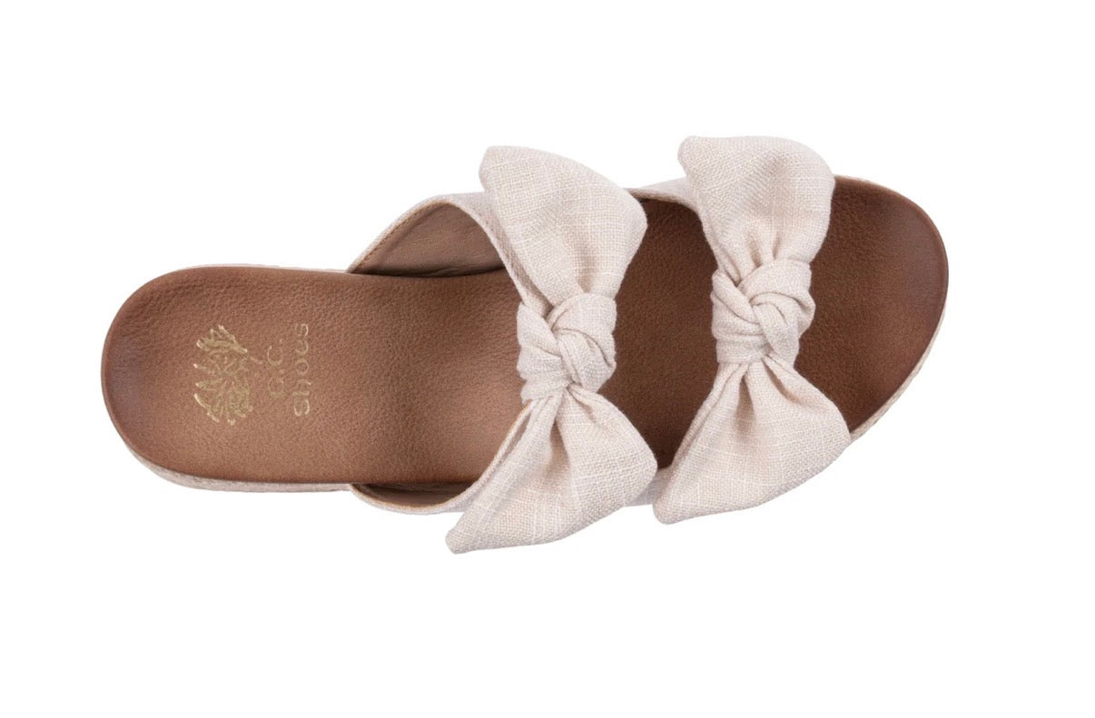 Cosmos Natural Double Bow Espadrille Wedge Sandals