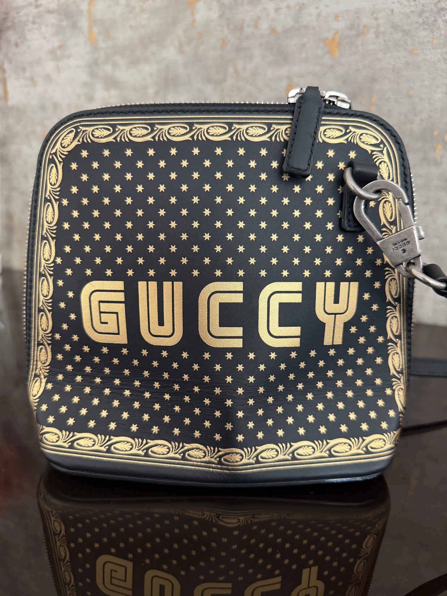 Gucci X SEGA Calfskin GUCCY Stars Mini Dome