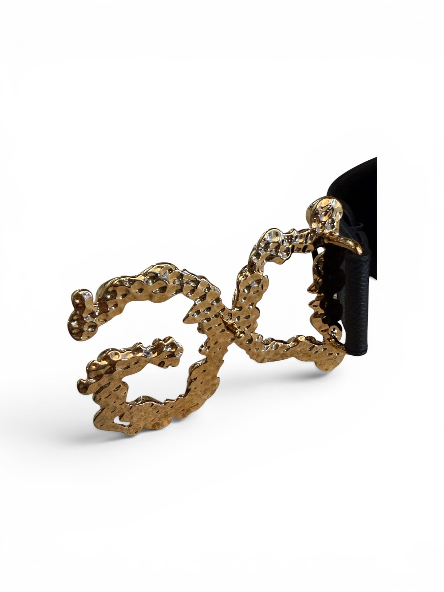 Dolge & Gabanna Belt w/Baroque Logo Buckle