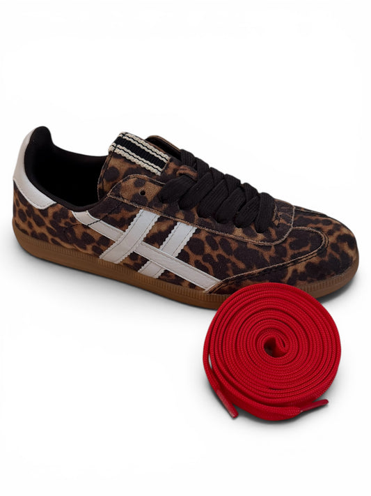 Dakkah Leopard Print Lace Up Sneaker