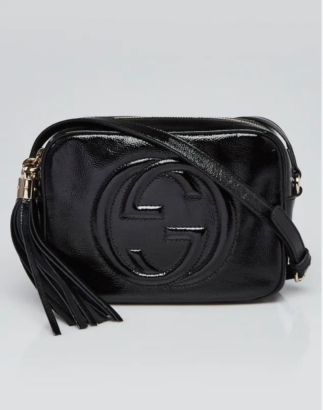 GUCCI
Black Patent Leather Soho Disco Small Shoulder Bag