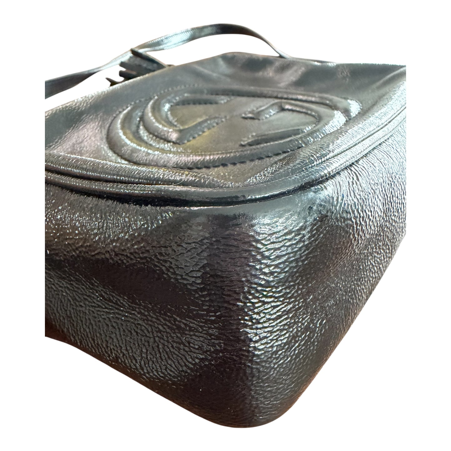 GUCCI
Black Patent Leather Soho Disco Small Shoulder Bag