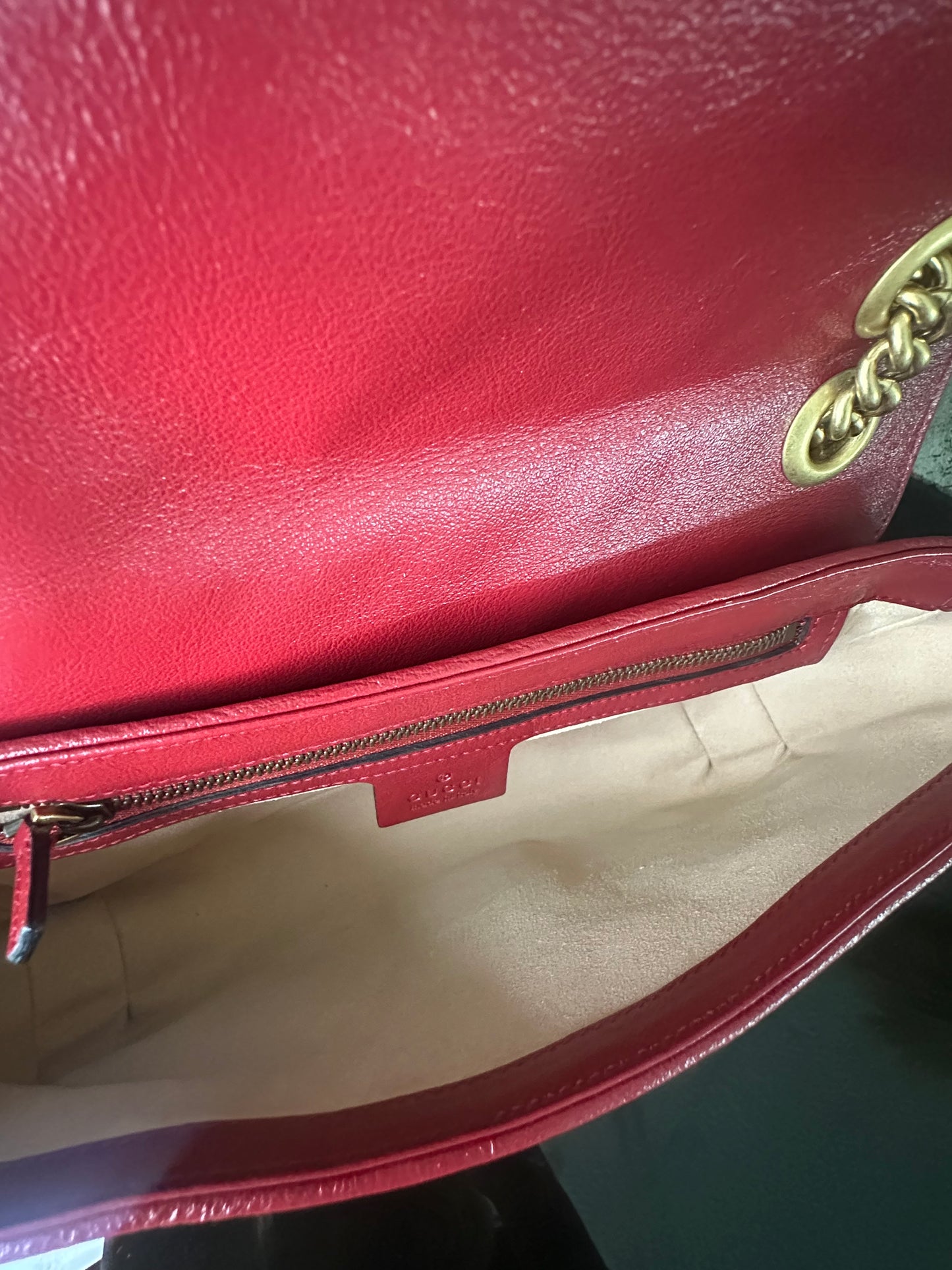 Gucci Black/Red Quilted Marmont Bag